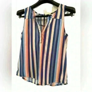 Love Potion striped sleeveless women’s size small shirt. Button details on back